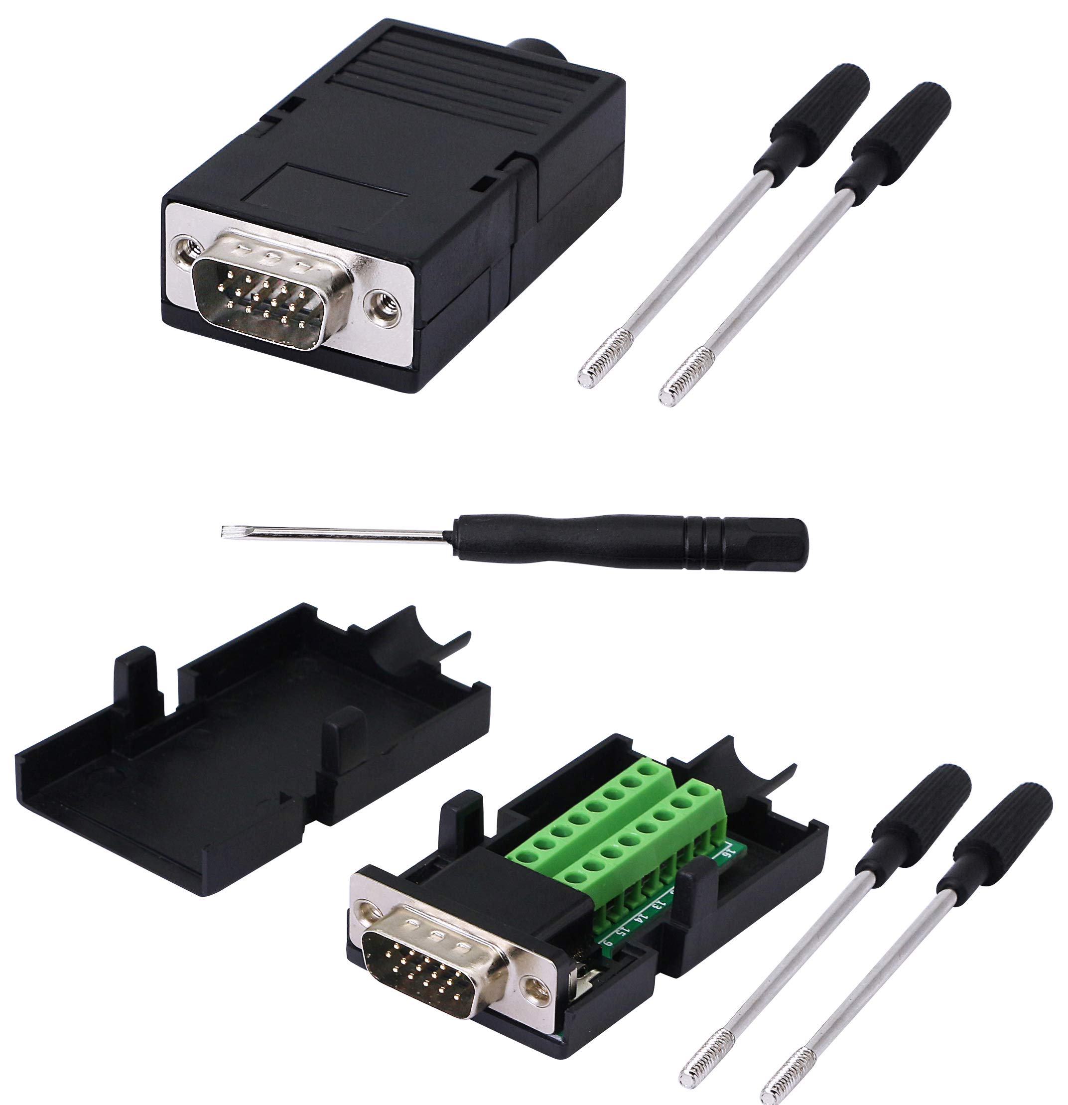 Amazon | SinLoon VGA DB15圧着コネクタ3 + 9 D-SUB 15ピンVGA 3行